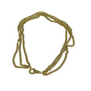 Gold Tone Three Strand Small Link Bracelet